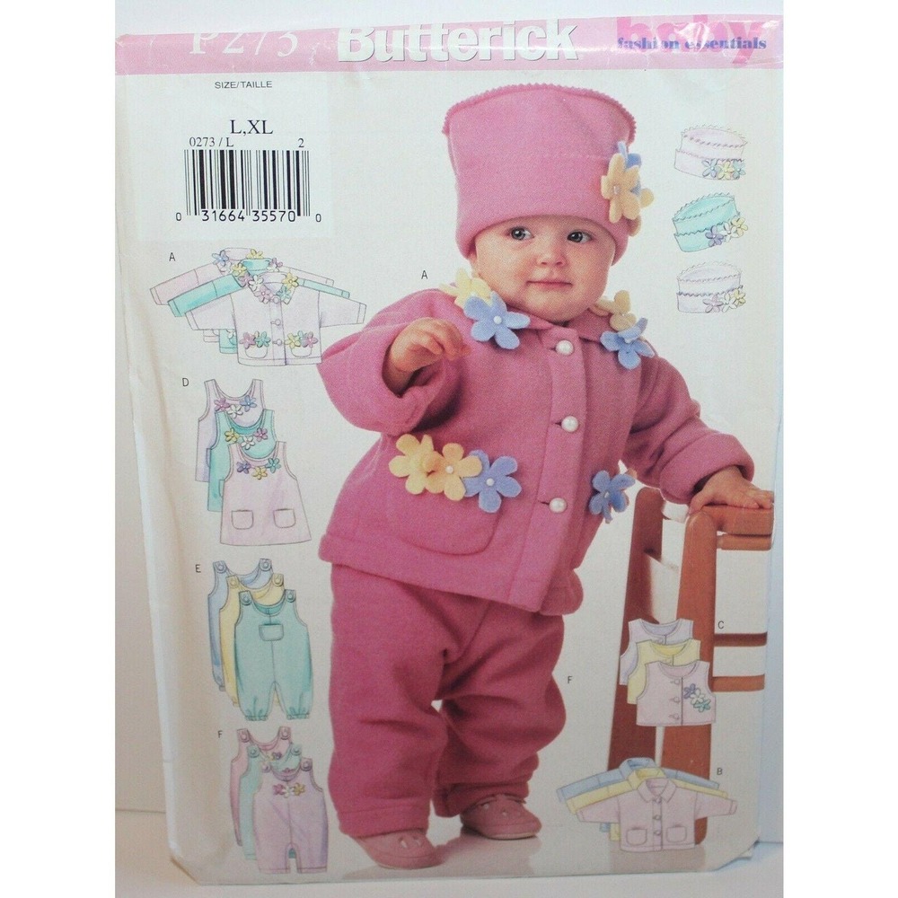 Butterick Sewing‎ Pattern P273 Infants Jacket Vest Jumper Hat Size L-XL